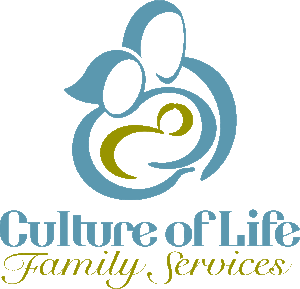COLFS Logo with image of Holy Family - father, mother, child