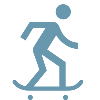 Young adult on skateboard icon